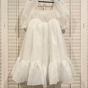 Selkie Puff Sleeve Dress - White